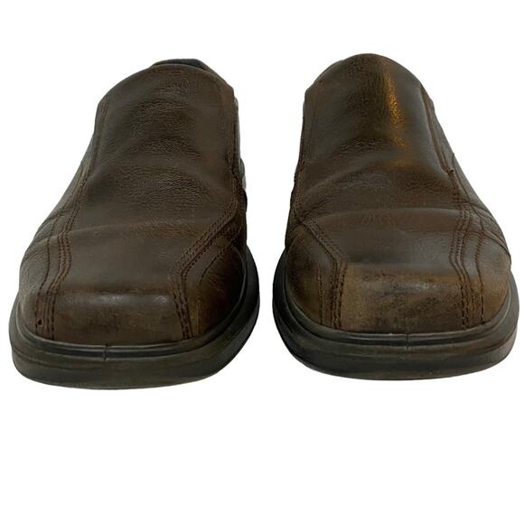 Ecco Brown Leather Square Toe Loafer Shoes EU 42 US 8-8.5 - Picture 2 of 10